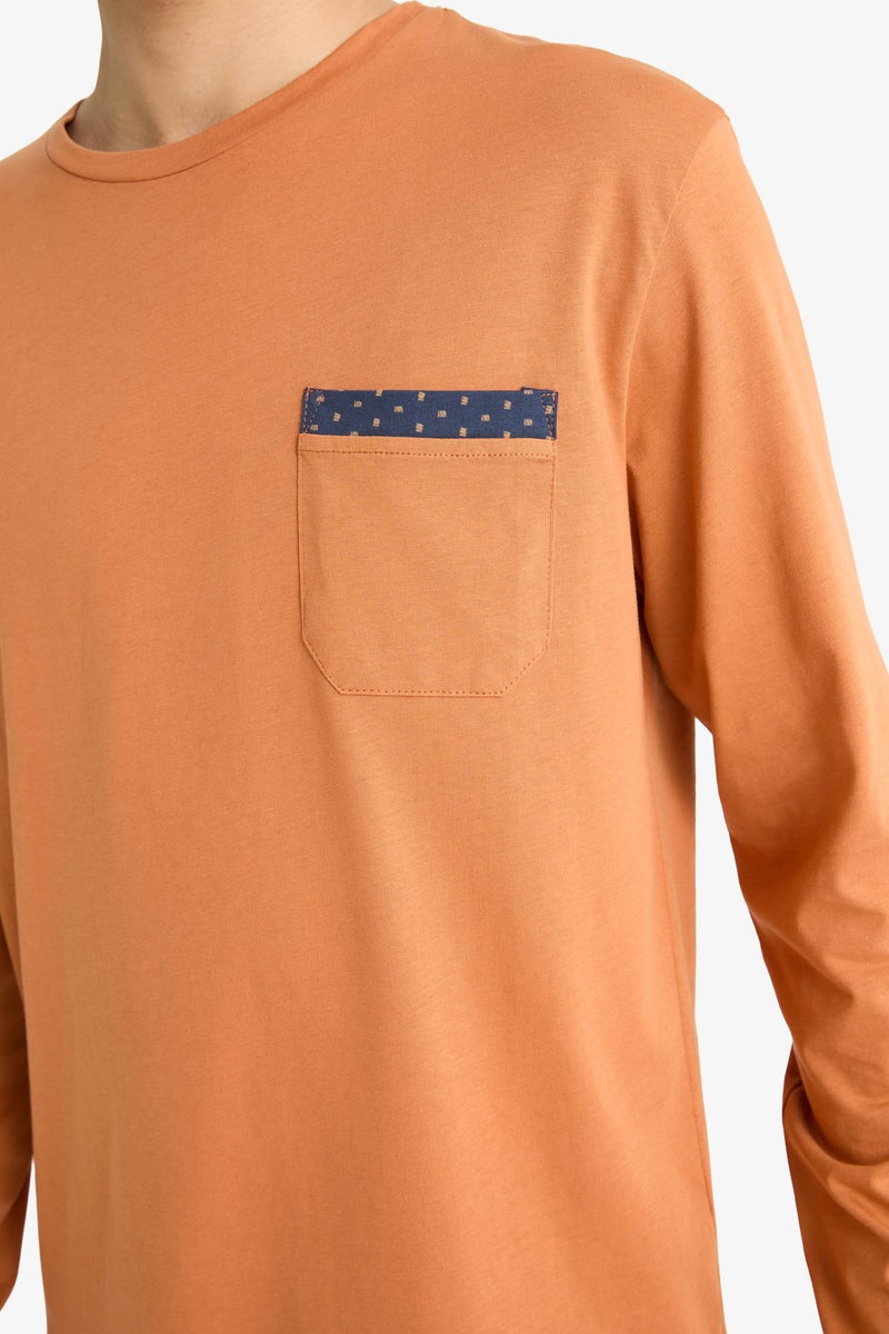 ديفاكتو طقم بيجاما قصة عادية وكم طويل - قطعتين - Image 5